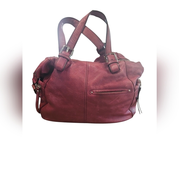 B. Makowsky Vintage Mauve Hobo Slouchy 12" x 16" Leopard Lined Purse Large - Picture 3 of 16